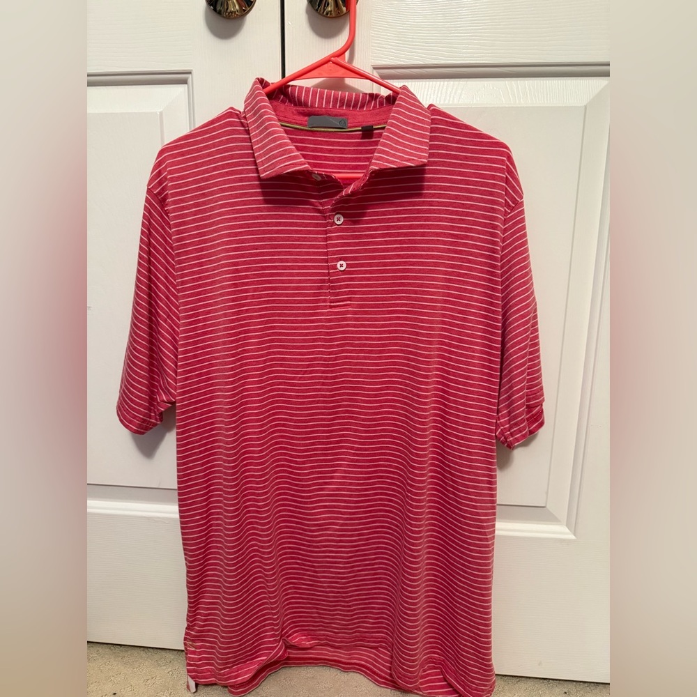 Tasc Men's Red Striped Polo Shirt